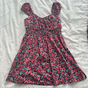 Old Navy Floral Mini Dress in Pink and Green